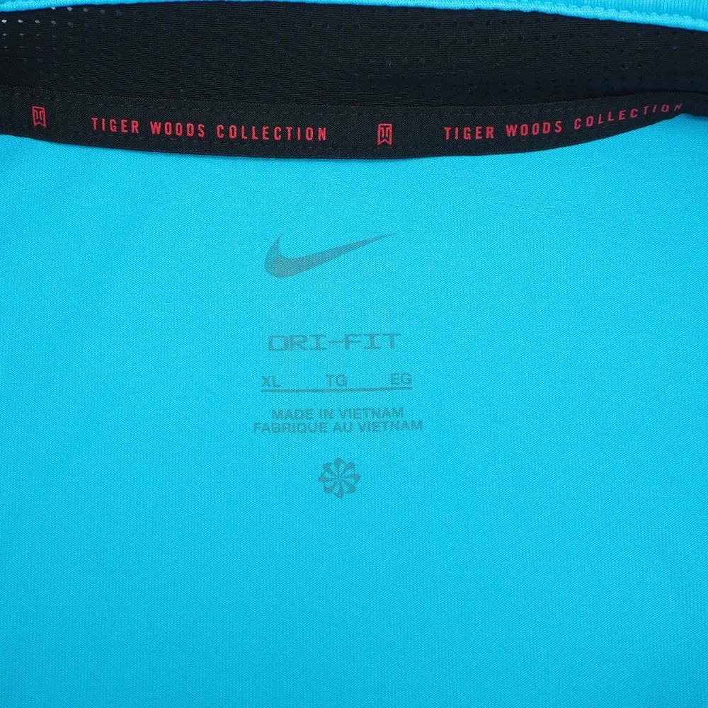 Tiger Woods TW Nike Golf Polo Shirt Mens Sz XL Blue Striped Dri-Fit TPC Sawgrass - Picture 6 of 6